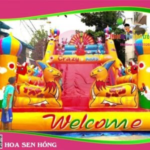 Nhà hơi – nhà phao IB-054-91 cho sự kiện, khu vui chơi, resort – Hoa Sen Hồng