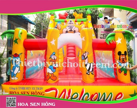 Nhà hơi – nhà phao IB-054-92 cho sự kiện, khu vui chơi, resort – Hoa Sen Hồng