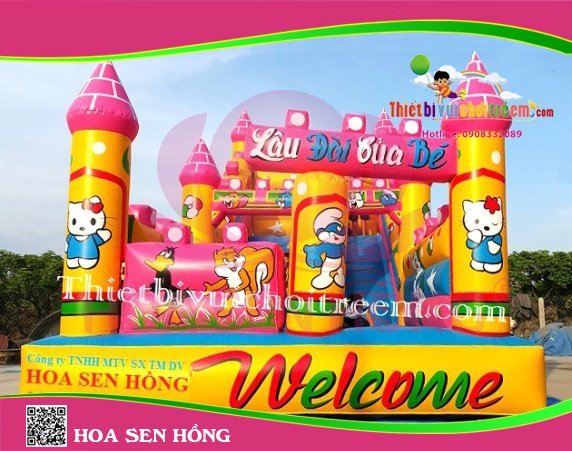 Nhà hơi – nhà phao IB-054-93 cho sự kiện, khu vui chơi, resort – Hoa Sen Hồng