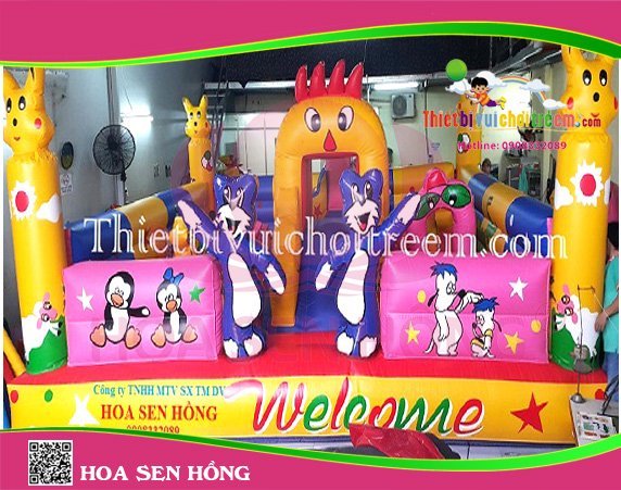 Nhà hơi – nhà phao IB-054-94 cho sự kiện, khu vui chơi, resort – Hoa Sen Hồng