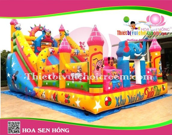 Nhà hơi – nhà phao IB-054-95 cho sự kiện, khu vui chơi, resort – Hoa Sen Hồng