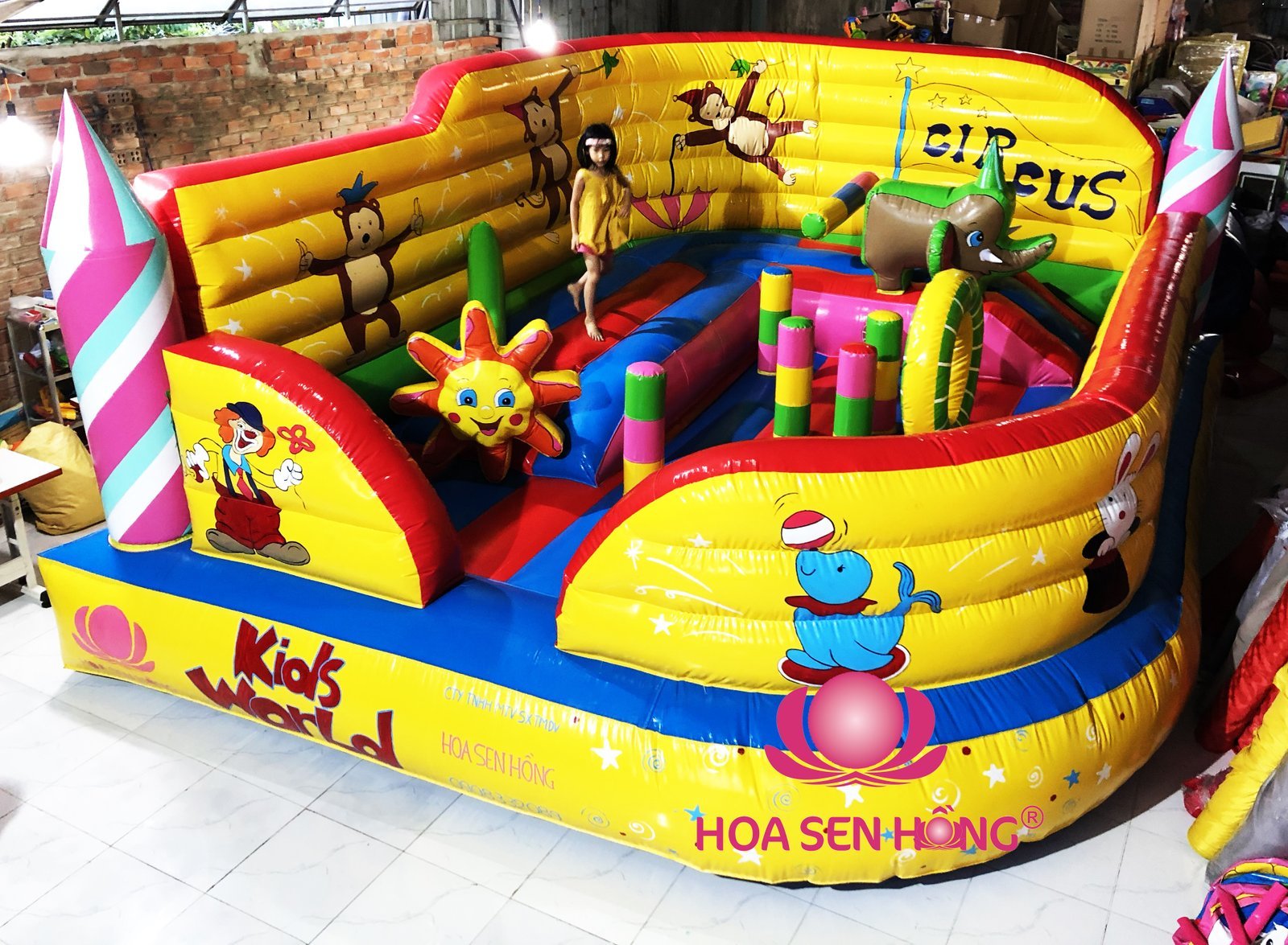 Nhà hơi – nhà phao IB-54-21 cho sự kiện, khu vui chơi, resort – Hoa Sen Hồng