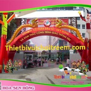 Cổng hơi IG-54-02 cho sự kiện, khu vui chơi, resort – Hoa Sen Hồng
