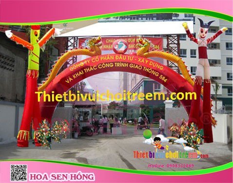 Cổng hơi IG-54-02 cho sự kiện, khu vui chơi, resort – Hoa Sen Hồng