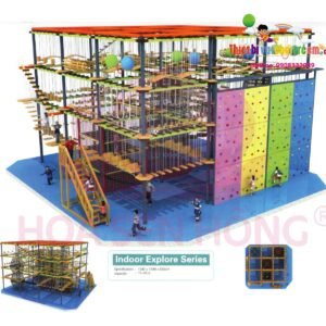 Khu vận động sasuke IN-055-30 cho khu vui chơi trong nhà trung tâm thương mại, nhà hàng, trường mầm non – Hoa Sen Hồng