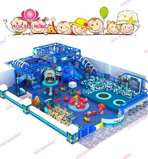 Khu liên hoàn trong nhà IN-052-08 cho khu vui chơi trong nhà trung tâm thương mại, nhà hàng, trường mầm non – Hoa Sen Hồng