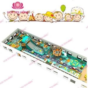 Khu liên hoàn trong nhà IN-052-10 cho khu vui chơi trong nhà trung tâm thương mại, nhà hàng, trường mầm non – Hoa Sen Hồng