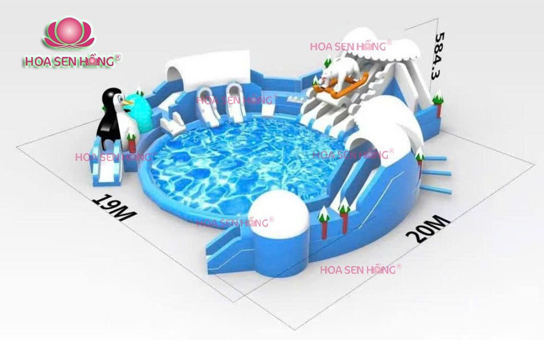 Công viên nước hơi IP-54-5 cho sự kiện, khu vui chơi, resort – Hoa Sen Hồng