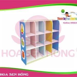 Kệ để ba lô KS-46-01 cho trường mầm non, nhóm trẻ – Hoa Sen Hồng