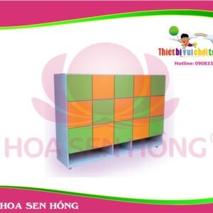Kệ để đồ cá nhân KS-46-07 cho trường mầm non, nhóm trẻ – Hoa Sen Hồng