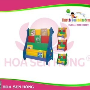 Kệ sách báo KS-46-16 cho trường mầm non, nhóm trẻ – Hoa Sen Hồng