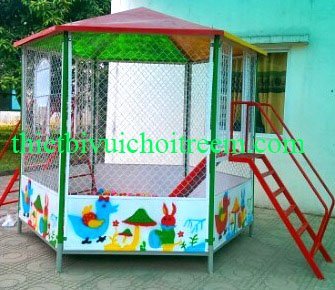 Nhà banh NB-01-02 cho sân chơi ngoài trời khu chung cư, trường mầm non, resort, công viên – Hoa Sen Hồng