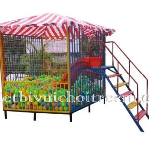 Nhà banh NB-01-04 cho sân chơi ngoài trời khu chung cư, trường mầm non, resort, công viên – Hoa Sen Hồng