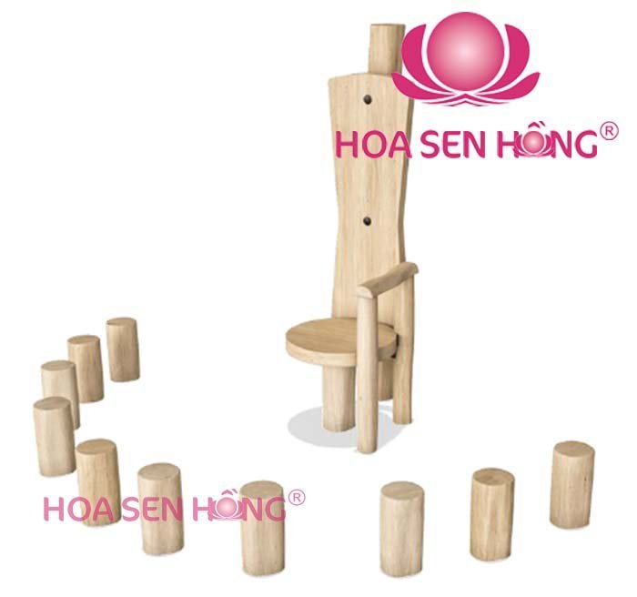 Thăng bằng OD-01-212 cho sân chơi ngoài trời khu chung cư, trường mầm non, resort, công viên – Hoa Sen Hồng