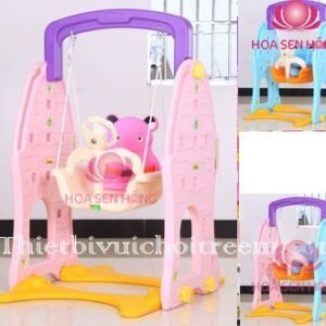 Xích đu PT-026-02 cho trường mầm non, nhóm trẻ – Hoa Sen Hồng