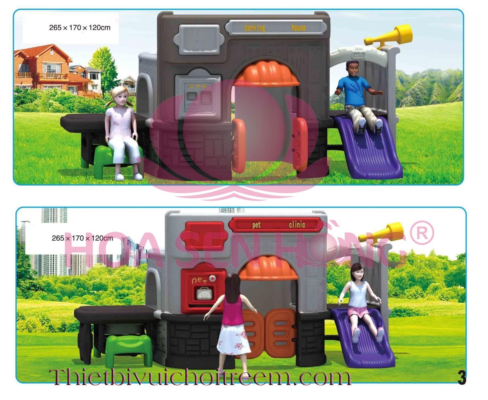 Đồ chơi trong nhà PT-026-23 cho khu vui chơi trong nhà trung tâm thương mại, nhà hàng, trường mầm non – Hoa Sen Hồng