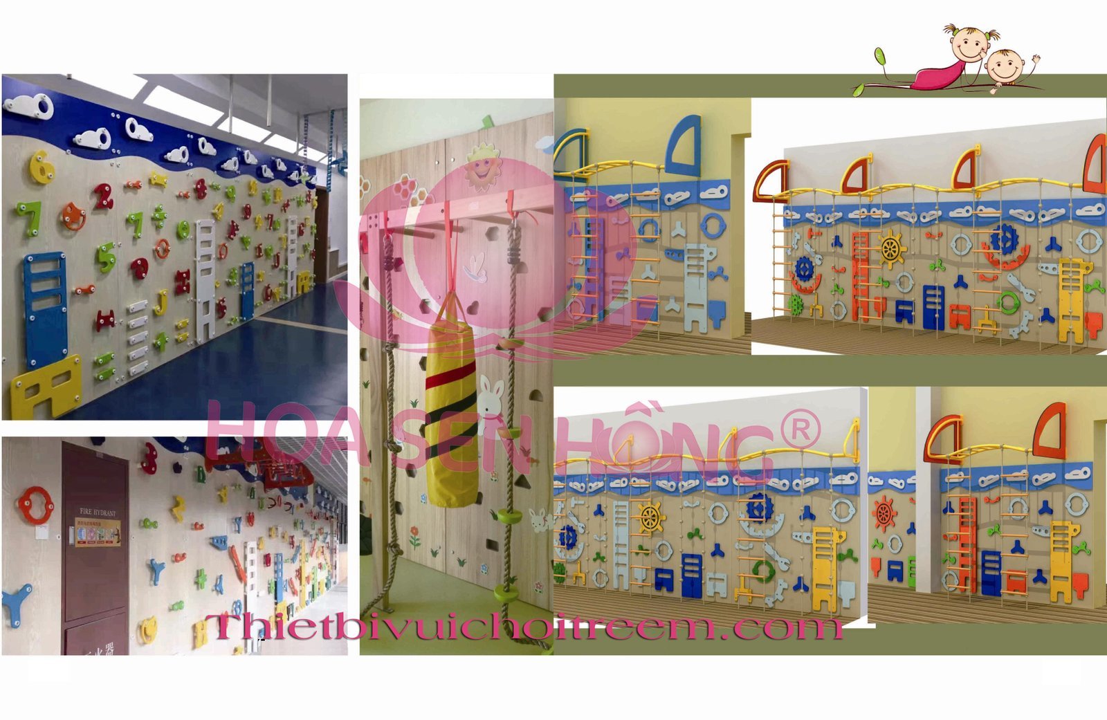 Đồ chơi trong nhà PT-38-12 cho khu vui chơi trong nhà trung tâm thương mại, nhà hàng, trường mầm non – Hoa Sen Hồng