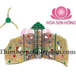 Tường leo núi RC-026-02 cho sân chơi ngoài trời khu chung cư, trường mầm non, resort, công viên – Hoa Sen Hồng
