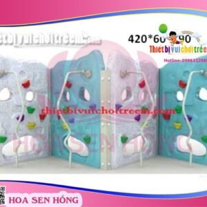 Tường leo núi RC-026-06 cho sân chơi ngoài trời khu chung cư, trường mầm non, resort, công viên – Hoa Sen Hồng
