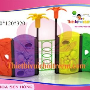 Tường leo núi RC-026-07 cho sân chơi ngoài trời khu chung cư, trường mầm non, resort, công viên – Hoa Sen Hồng