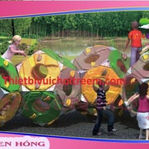 Tường leo núi RC-026-12 cho sân chơi ngoài trời khu chung cư, trường mầm non, resort, công viên – Hoa Sen Hồng
