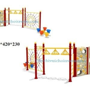Tường leo núi RC-026-15 cho sân chơi ngoài trời khu chung cư, trường mầm non, resort, công viên – Hoa Sen Hồng