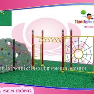 Tường leo núi RC-026-16 cho sân chơi ngoài trời khu chung cư, trường mầm non, resort, công viên – Hoa Sen Hồng