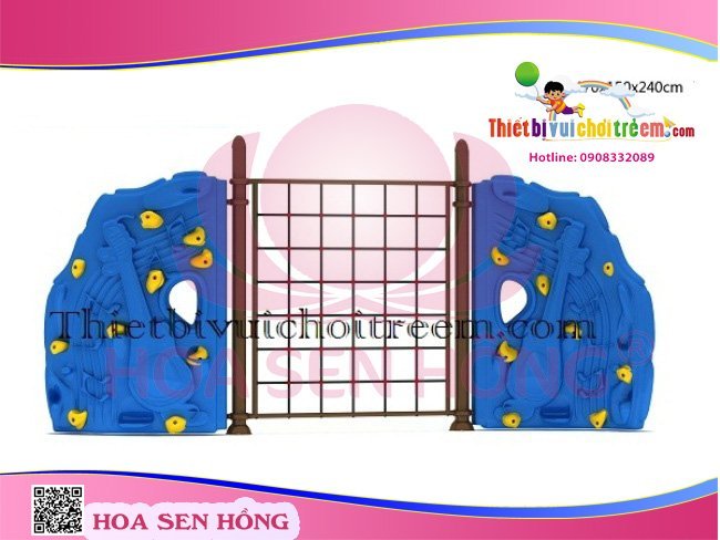 Tường leo núi RC-026-17 cho sân chơi ngoài trời khu chung cư, trường mầm non, resort, công viên – Hoa Sen Hồng