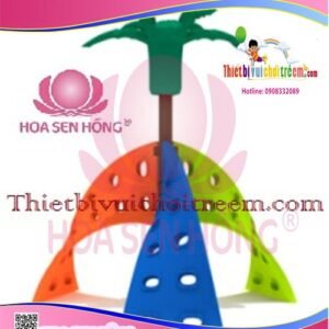 Tường leo núi RC-026-18 cho sân chơi ngoài trời khu chung cư, trường mầm non, resort, công viên – Hoa Sen Hồng