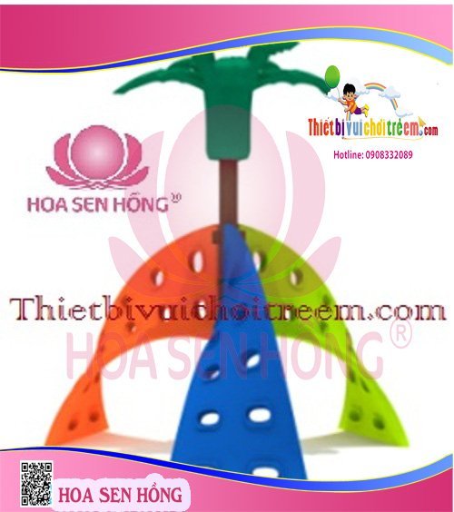 Tường leo núi RC-026-18 cho sân chơi ngoài trời khu chung cư, trường mầm non, resort, công viên – Hoa Sen Hồng