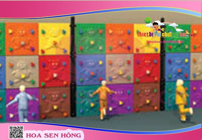 Tường leo núi RC-026-20 cho sân chơi ngoài trời khu chung cư, trường mầm non, resort, công viên – Hoa Sen Hồng