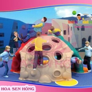 Tường leo núi RC-027-01 cho sân chơi ngoài trời khu chung cư, trường mầm non, resort, công viên – Hoa Sen Hồng