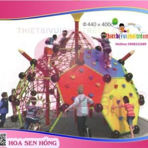 Tường leo núi RC-027-02 cho sân chơi ngoài trời khu chung cư, trường mầm non, resort, công viên – Hoa Sen Hồng