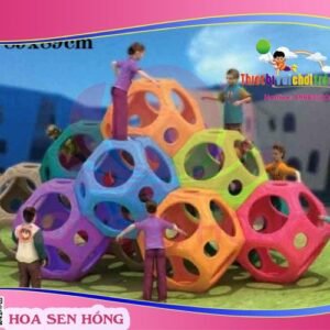 Tường leo núi RC-027-07 cho sân chơi ngoài trời khu chung cư, trường mầm non, resort, công viên – Hoa Sen Hồng