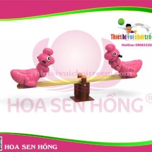 Bập bênh SE-34-01 cho sân chơi ngoài trời khu chung cư, trường mầm non, resort, công viên – Hoa Sen Hồng