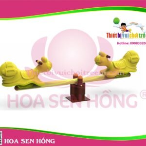 Bập bênh SE-34-02 cho sân chơi ngoài trời khu chung cư, trường mầm non, resort, công viên – Hoa Sen Hồng