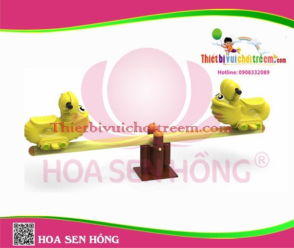 Bập bênh SE-34-03 cho sân chơi ngoài trời khu chung cư, trường mầm non, resort, công viên – Hoa Sen Hồng