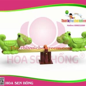 Bập bênh SE-34-05 cho sân chơi ngoài trời khu chung cư, trường mầm non, resort, công viên – Hoa Sen Hồng