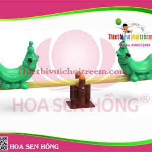 Bập bênh SE-34-06 cho sân chơi ngoài trời khu chung cư, trường mầm non, resort, công viên – Hoa Sen Hồng