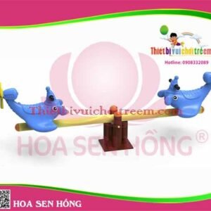 Bập bênh SE-34-07 cho sân chơi ngoài trời khu chung cư, trường mầm non, resort, công viên – Hoa Sen Hồng