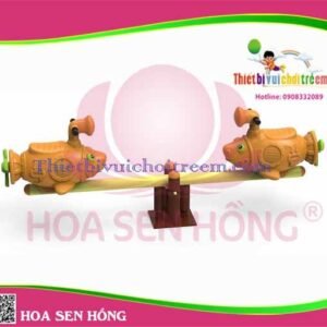 Bập bênh SE-34-08 cho sân chơi ngoài trời khu chung cư, trường mầm non, resort, công viên – Hoa Sen Hồng