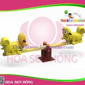 Bập bênh SE-34-10 cho sân chơi ngoài trời khu chung cư, trường mầm non, resort, công viên – Hoa Sen Hồng