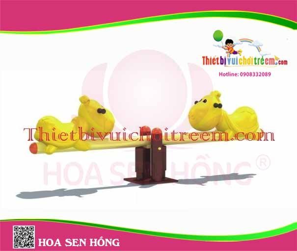Bập bênh SE-34-11 cho sân chơi ngoài trời khu chung cư, trường mầm non, resort, công viên – Hoa Sen Hồng