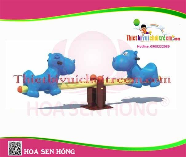 Bập bênh SE-34-12 cho sân chơi ngoài trời khu chung cư, trường mầm non, resort, công viên – Hoa Sen Hồng