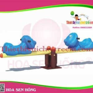 Bập bênh SE-34-13 cho sân chơi ngoài trời khu chung cư, trường mầm non, resort, công viên – Hoa Sen Hồng