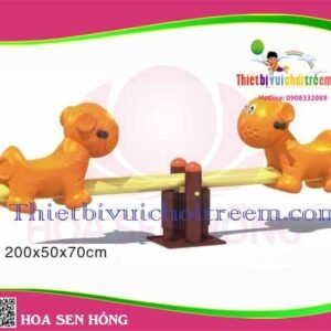 Bập bênh SE-34-14 cho sân chơi ngoài trời khu chung cư, trường mầm non, resort, công viên – Hoa Sen Hồng