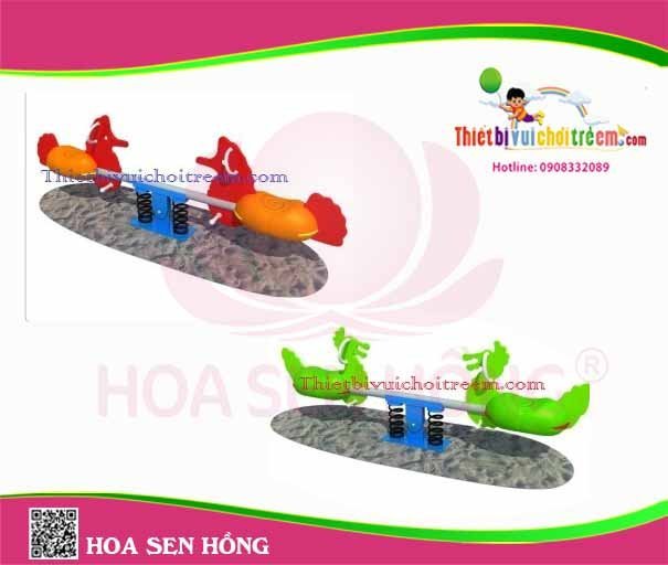Bập bênh SE-35-01 cho sân chơi ngoài trời khu chung cư, trường mầm non, resort, công viên – Hoa Sen Hồng