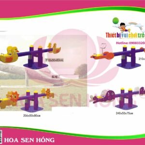 Bập bênh SE-36-02 cho sân chơi ngoài trời khu chung cư, trường mầm non, resort, công viên – Hoa Sen Hồng