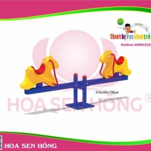 Bập bênh SE-36-06 cho sân chơi ngoài trời khu chung cư, trường mầm non, resort, công viên – Hoa Sen Hồng
