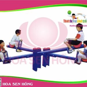 Bập bênh SE-37-01 cho sân chơi ngoài trời khu chung cư, trường mầm non, resort, công viên – Hoa Sen Hồng